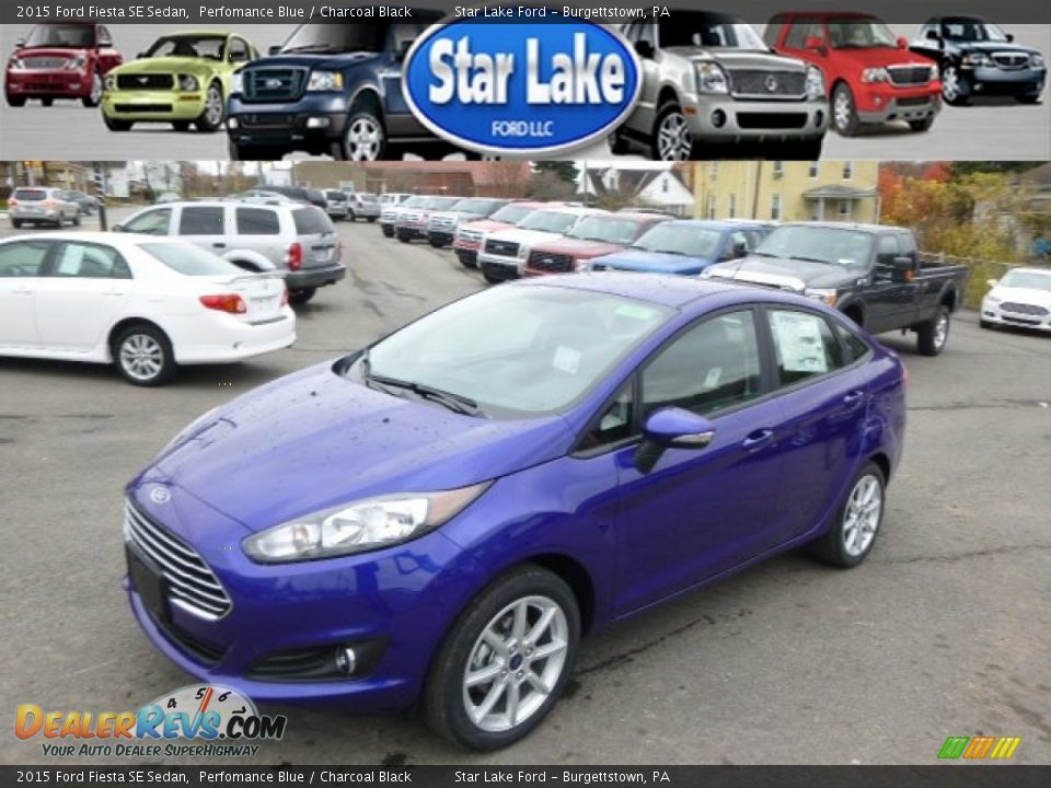 2015 Ford Fiesta SE Sedan Perfomance Blue / Charcoal Black Photo #1