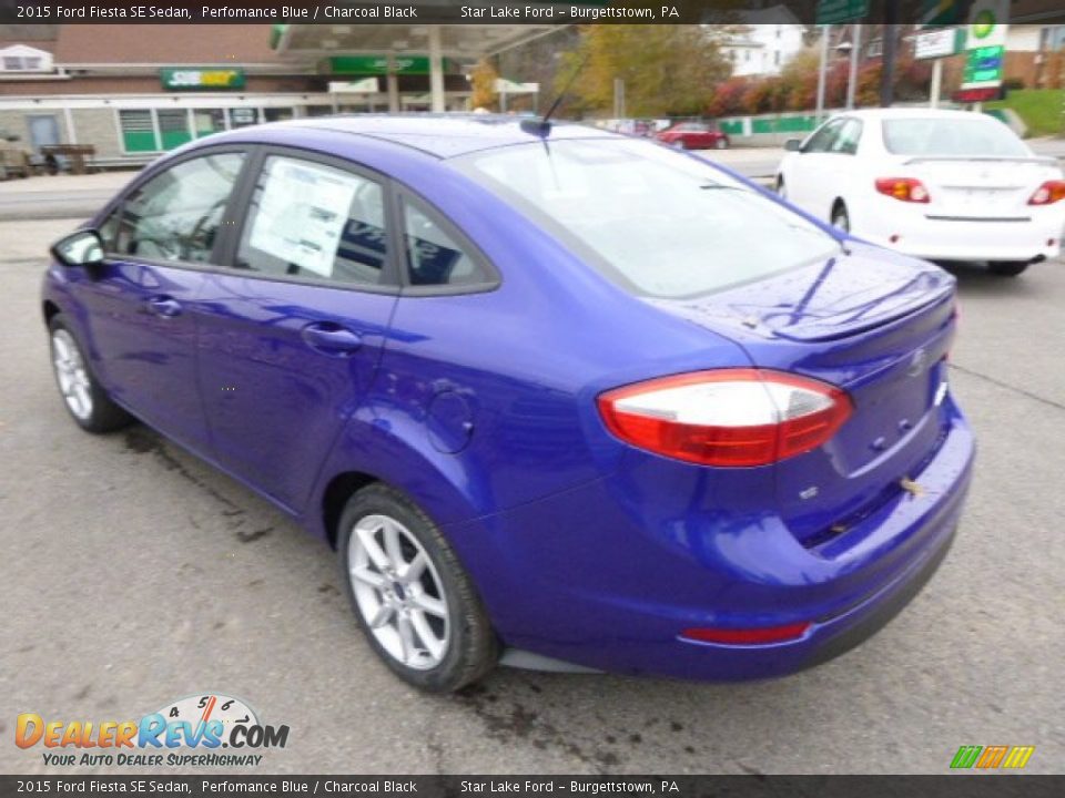 2015 Ford Fiesta SE Sedan Perfomance Blue / Charcoal Black Photo #7