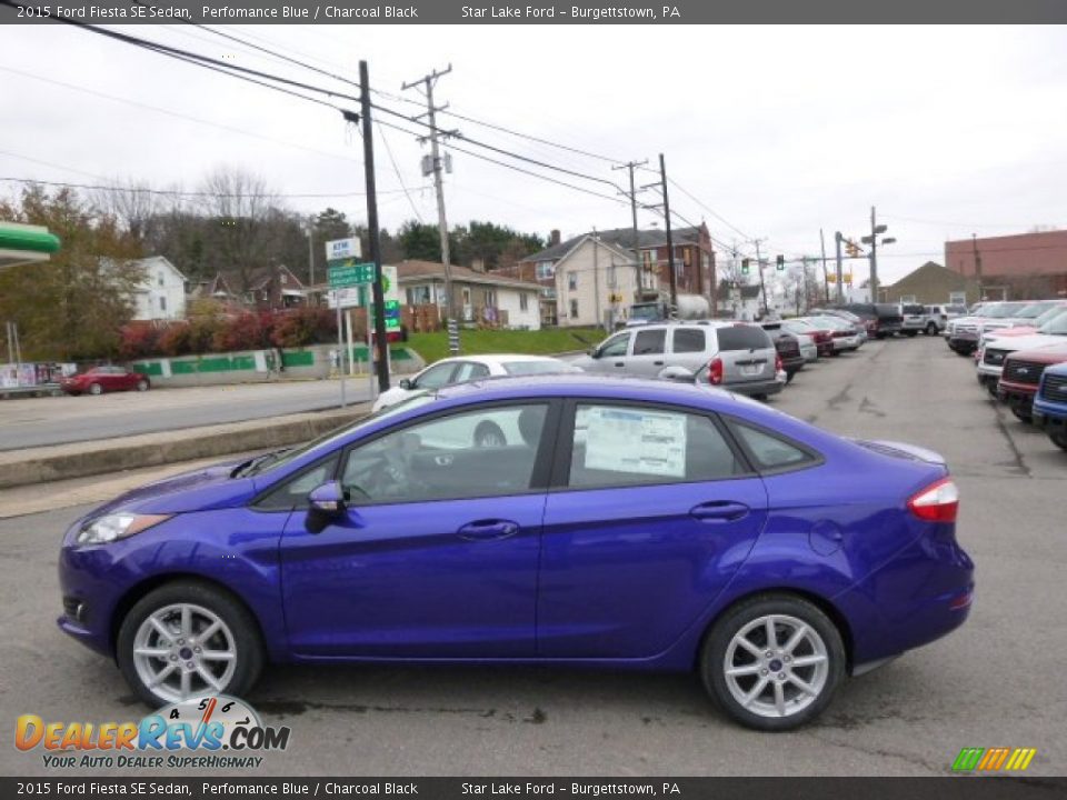 2015 Ford Fiesta SE Sedan Perfomance Blue / Charcoal Black Photo #8