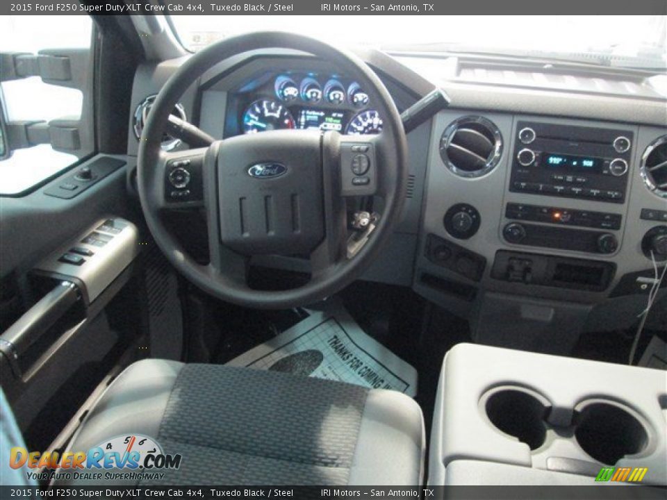 2015 Ford F250 Super Duty XLT Crew Cab 4x4 Tuxedo Black / Steel Photo #14