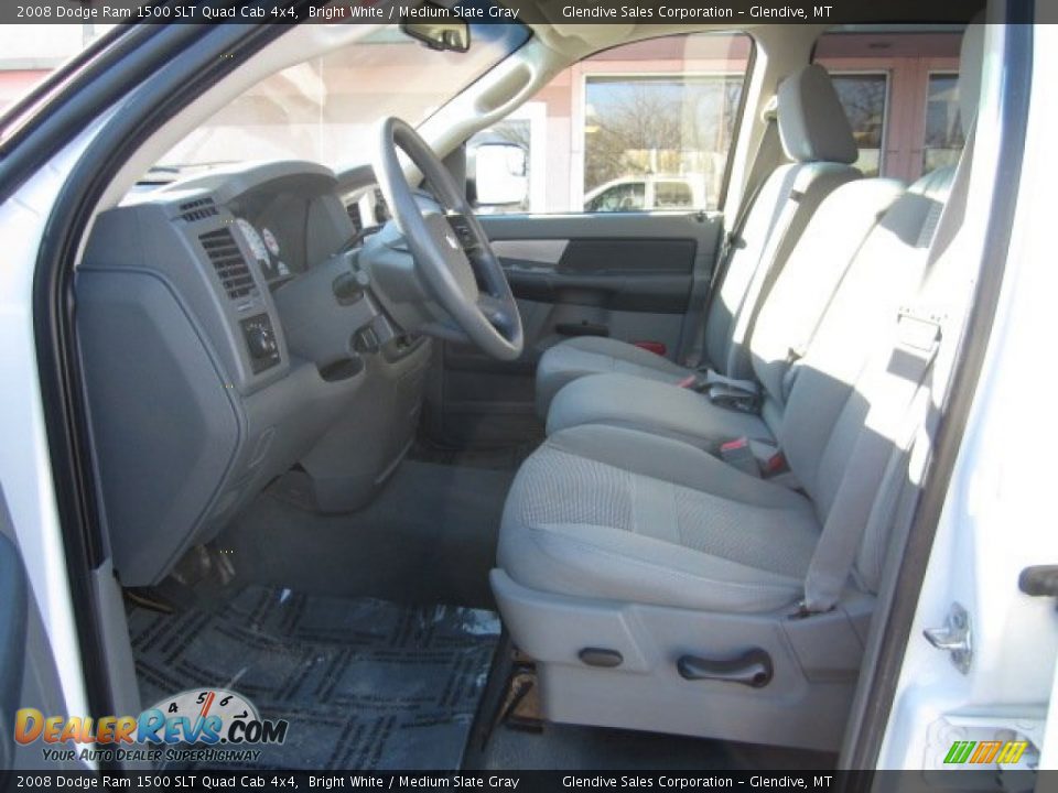 2008 Dodge Ram 1500 SLT Quad Cab 4x4 Bright White / Medium Slate Gray Photo #6