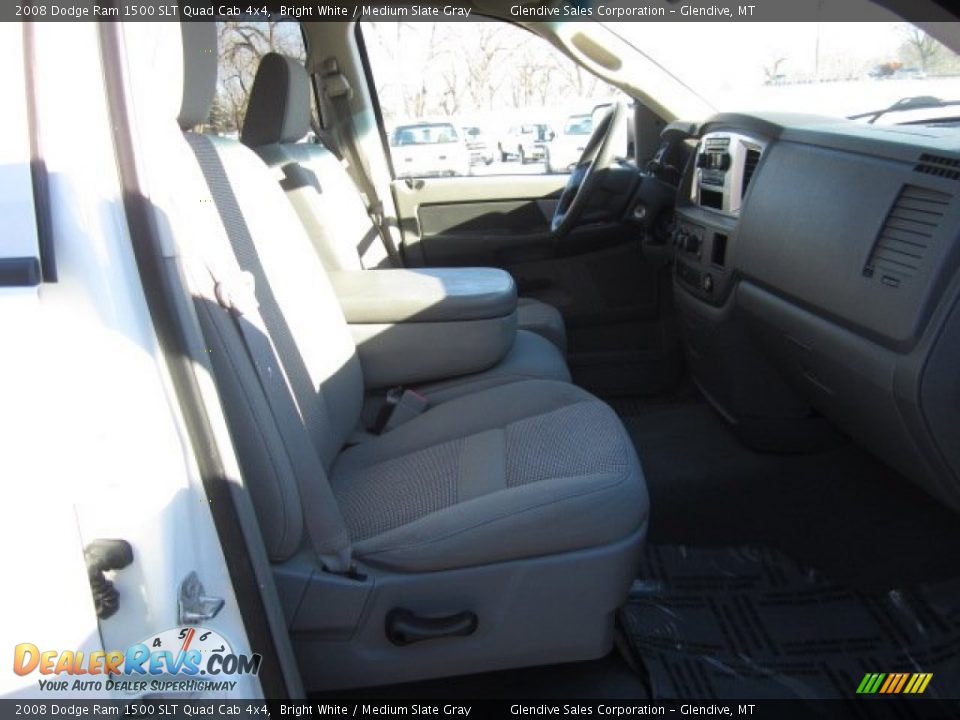 2008 Dodge Ram 1500 SLT Quad Cab 4x4 Bright White / Medium Slate Gray Photo #7
