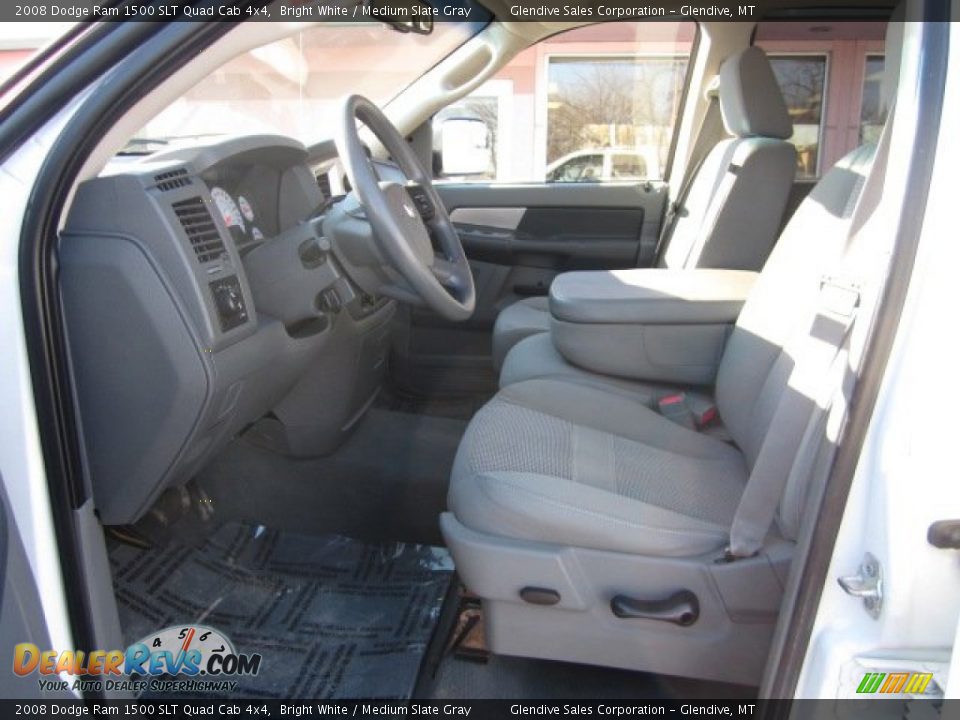 2008 Dodge Ram 1500 SLT Quad Cab 4x4 Bright White / Medium Slate Gray Photo #10