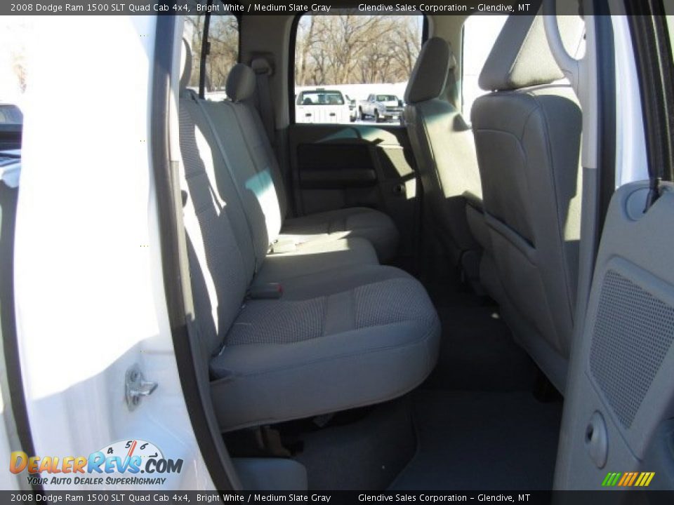 2008 Dodge Ram 1500 SLT Quad Cab 4x4 Bright White / Medium Slate Gray Photo #13