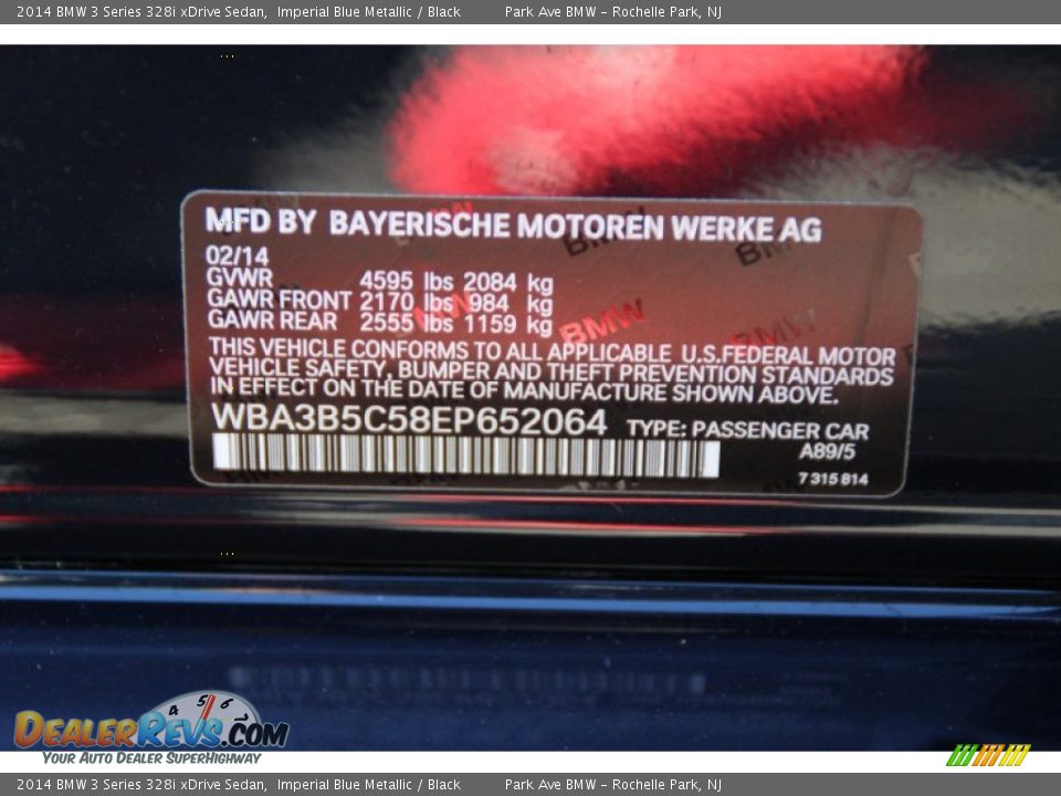 2014 BMW 3 Series 328i xDrive Sedan Imperial Blue Metallic / Black Photo #34