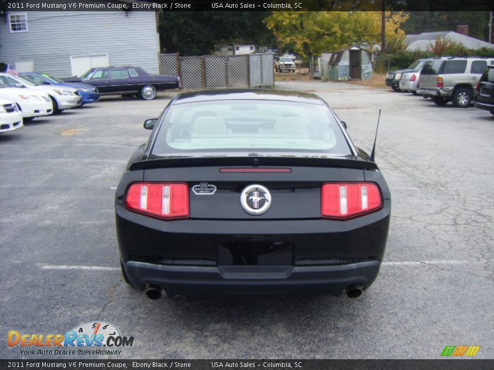 2011 Ford Mustang V6 Premium Coupe Ebony Black / Stone Photo #3