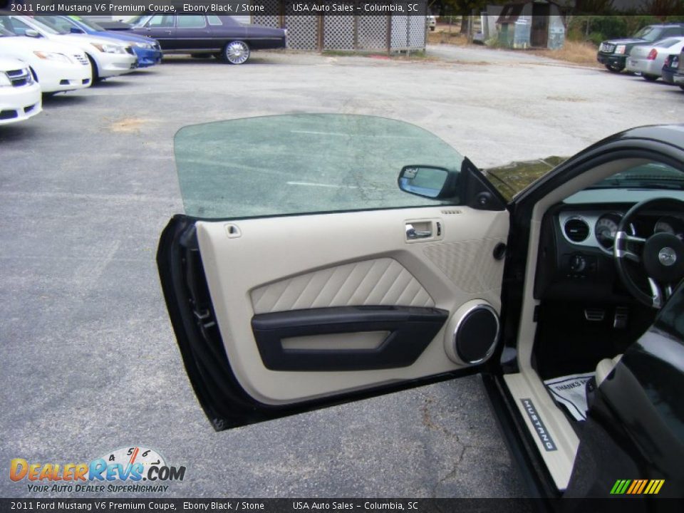 2011 Ford Mustang V6 Premium Coupe Ebony Black / Stone Photo #5