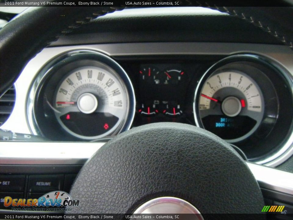 2011 Ford Mustang V6 Premium Coupe Ebony Black / Stone Photo #9