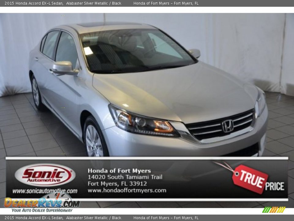 2015 Honda Accord EX-L Sedan Alabaster Silver Metallic / Black Photo #1