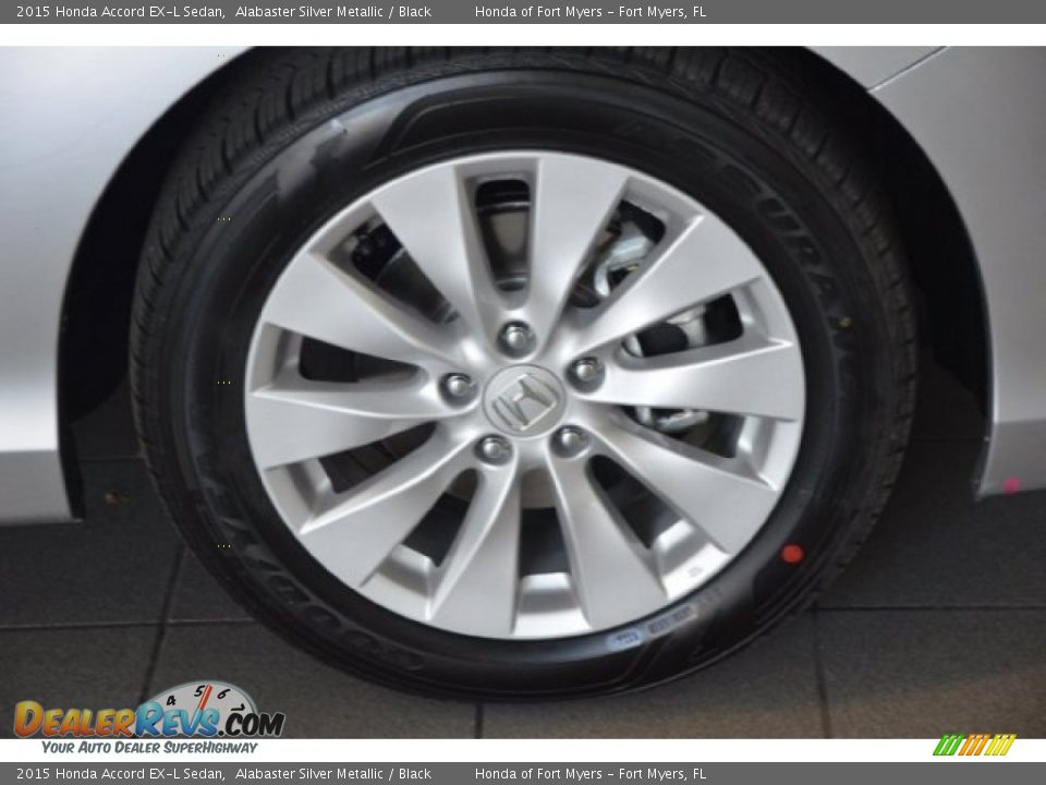 2015 Honda Accord EX-L Sedan Alabaster Silver Metallic / Black Photo #3