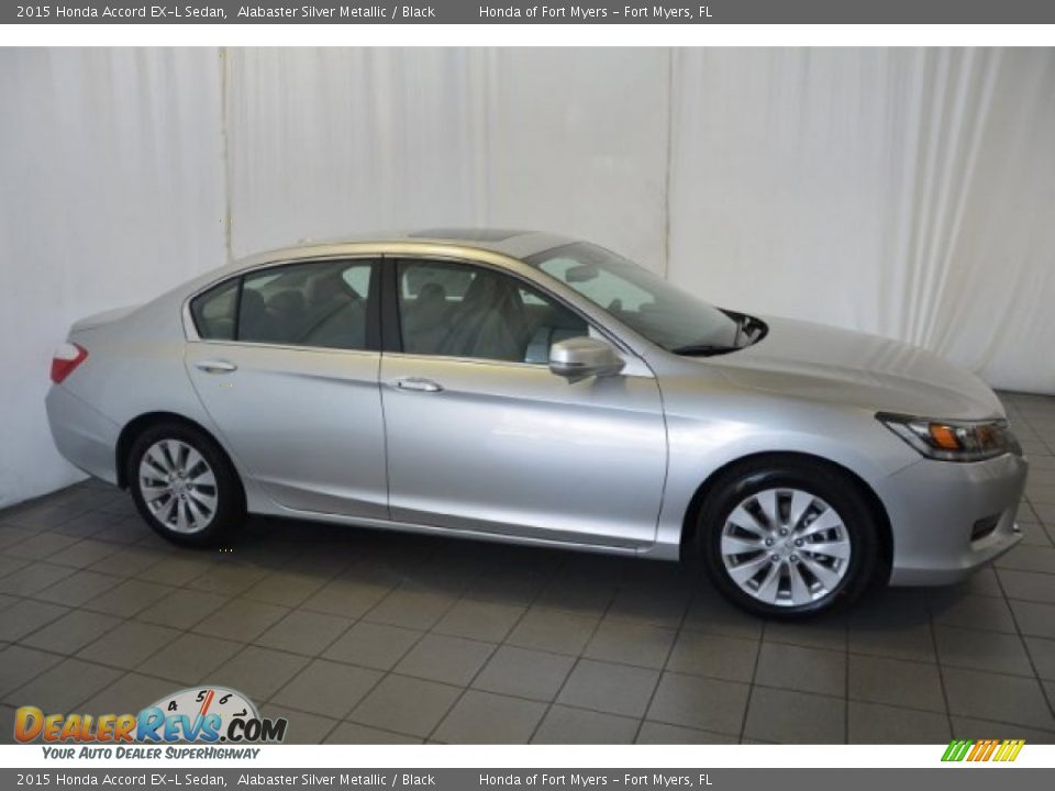 2015 Honda Accord EX-L Sedan Alabaster Silver Metallic / Black Photo #6