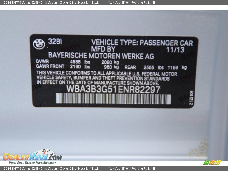 2014 BMW 3 Series 328i xDrive Sedan Glacier Silver Metallic / Black Photo #35