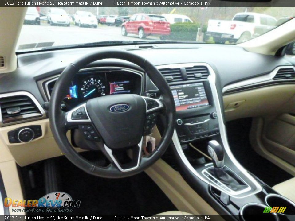 2013 Ford Fusion Hybrid SE Ice Storm Metallic / Dune Photo #16