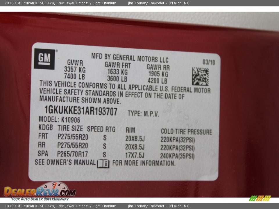 2010 GMC Yukon XL SLT 4x4 Red Jewel Tintcoat / Light Titanium Photo #8