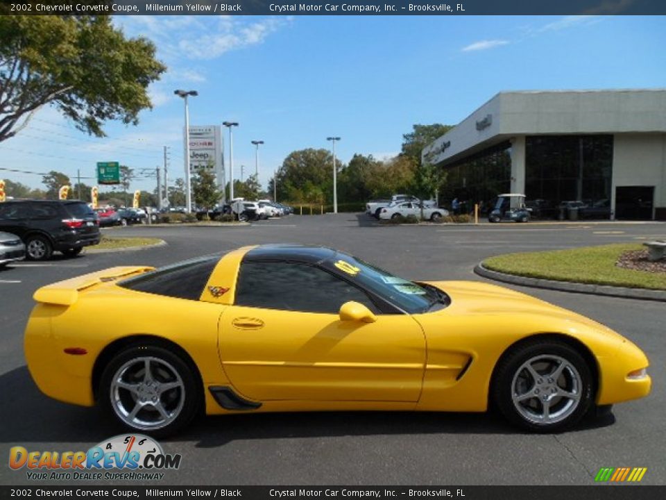 2002 Chevrolet Corvette Coupe Millenium Yellow / Black Photo #8