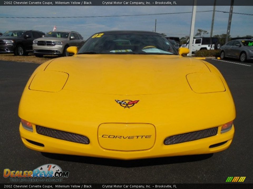2002 Chevrolet Corvette Coupe Millenium Yellow / Black Photo #12