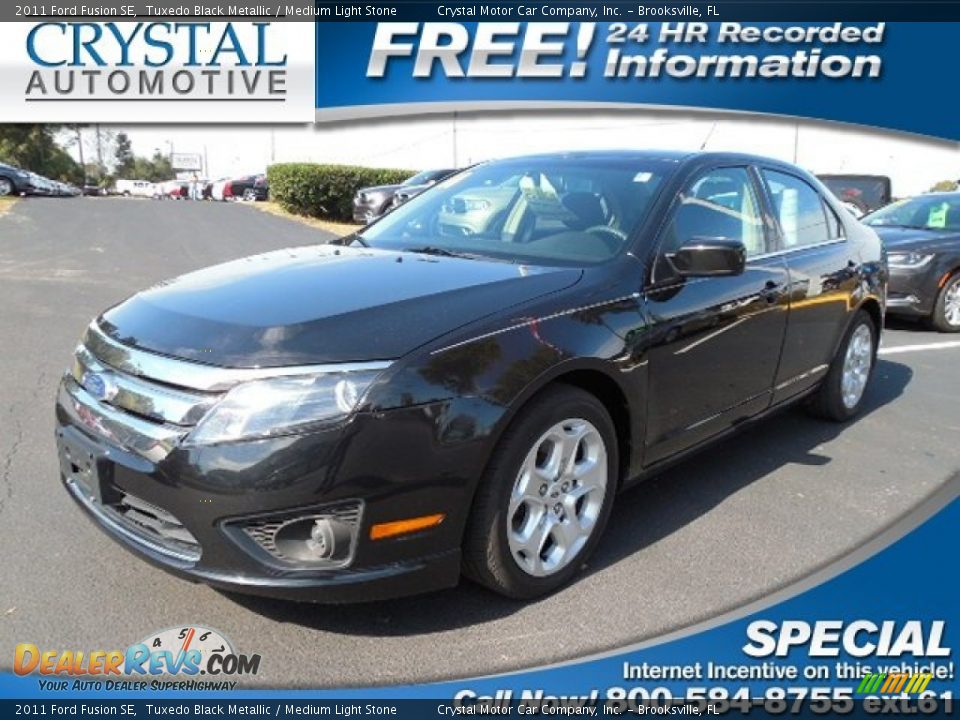 2011 Ford Fusion SE Tuxedo Black Metallic / Medium Light Stone Photo #1
