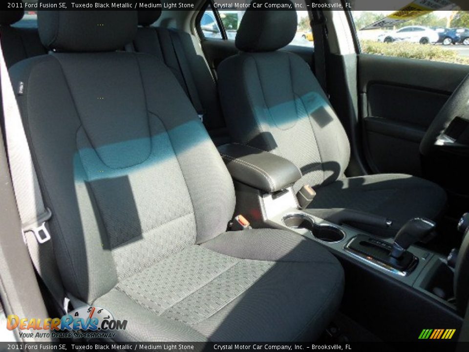 2011 Ford Fusion SE Tuxedo Black Metallic / Medium Light Stone Photo #12