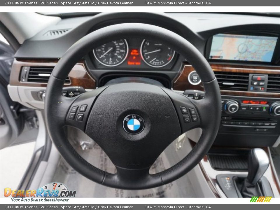 2011 BMW 3 Series 328i Sedan Space Gray Metallic / Gray Dakota Leather Photo #24