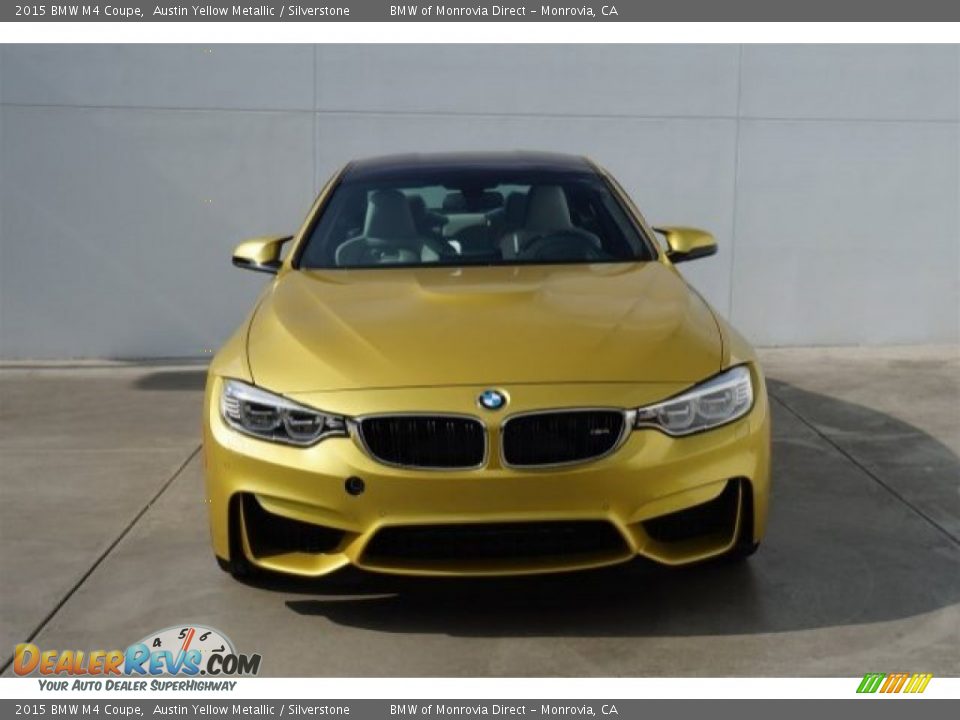 2015 BMW M4 Coupe Austin Yellow Metallic / Silverstone Photo #3