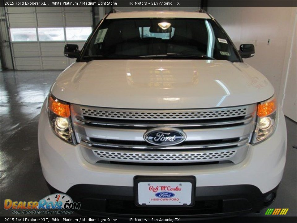 2015 Ford Explorer XLT White Platinum / Medium Light Stone Photo #2