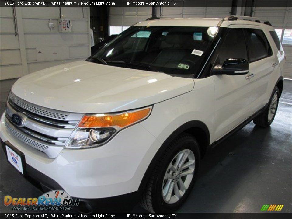 2015 Ford Explorer XLT White Platinum / Medium Light Stone Photo #3