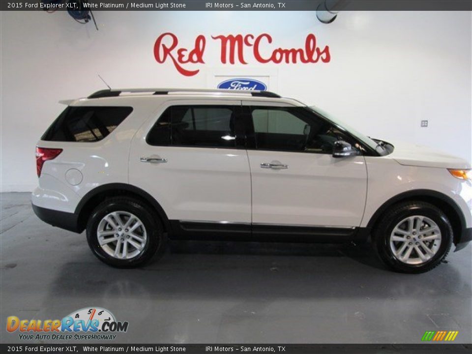2015 Ford Explorer XLT White Platinum / Medium Light Stone Photo #9