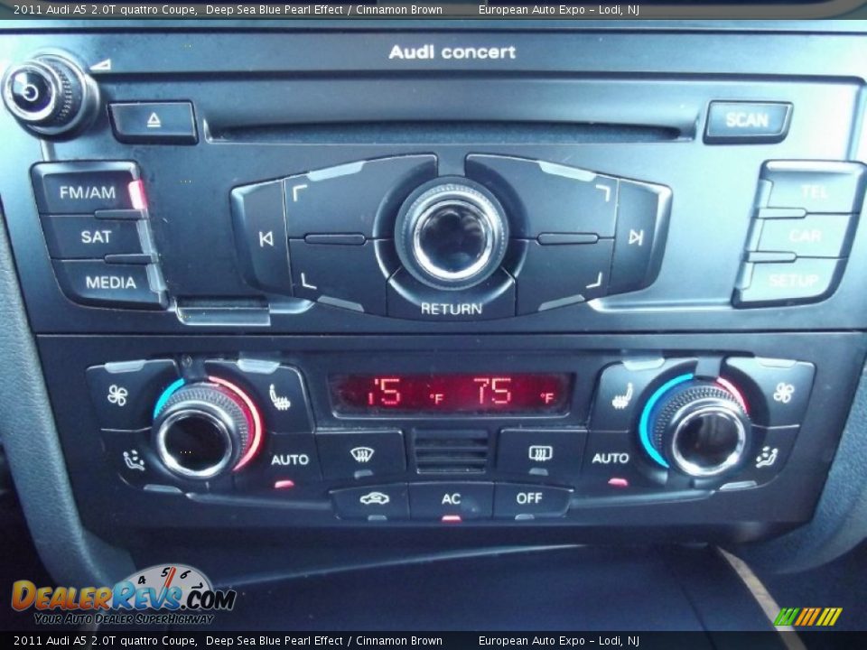 2011 Audi A5 2.0T quattro Coupe Deep Sea Blue Pearl Effect / Cinnamon Brown Photo #24