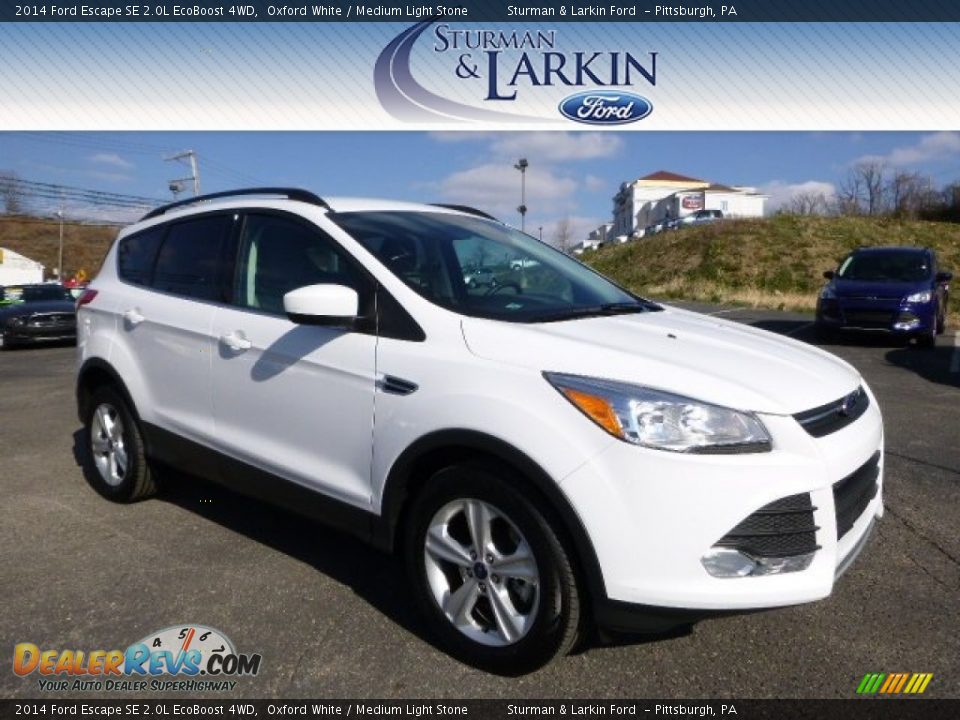 2014 Ford Escape SE 2.0L EcoBoost 4WD Oxford White / Medium Light Stone Photo #1
