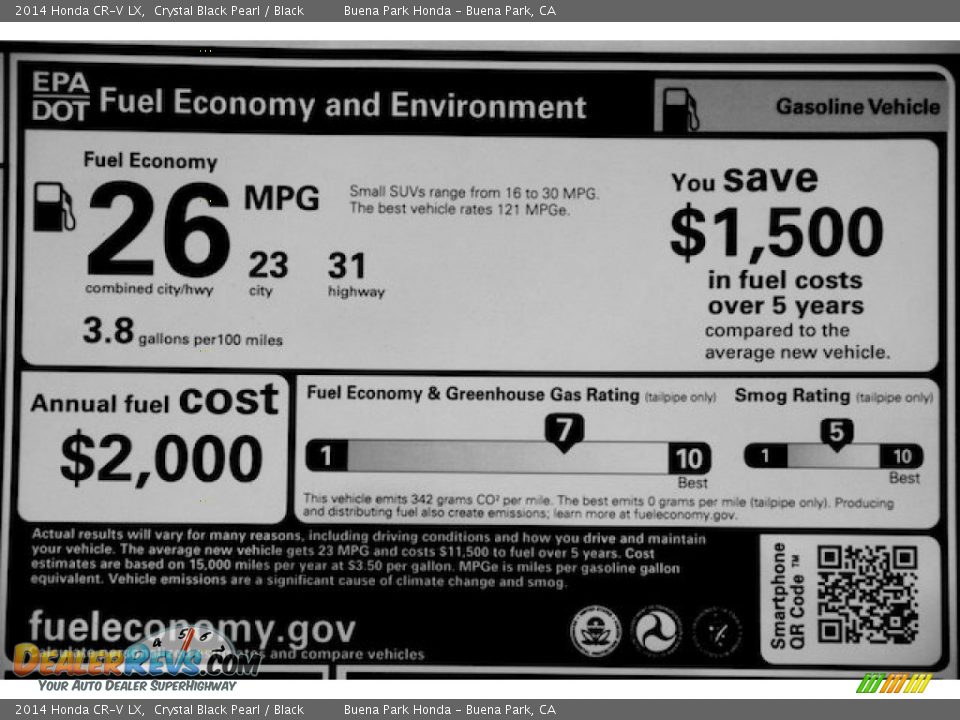 2014 Honda CR-V LX Crystal Black Pearl / Black Photo #20