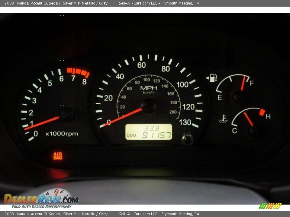 2003 Hyundai Accent GL Sedan Silver Mist Metallic / Gray Photo #23