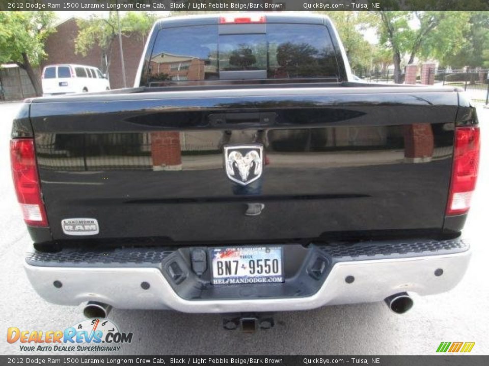 2012 Dodge Ram 1500 Laramie Longhorn Crew Cab Black / Light Pebble Beige/Bark Brown Photo #21