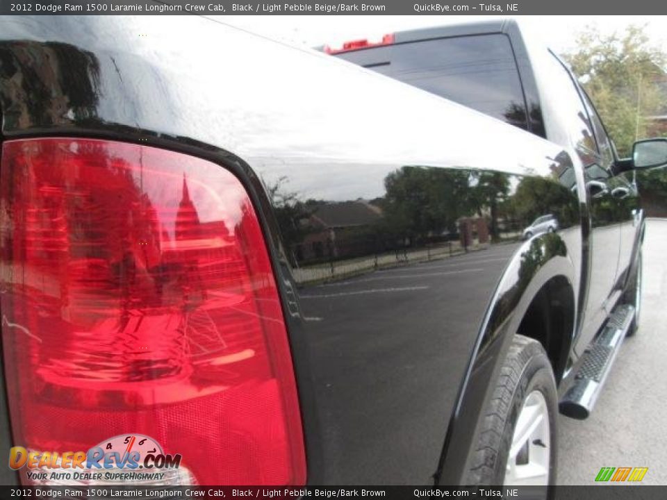 2012 Dodge Ram 1500 Laramie Longhorn Crew Cab Black / Light Pebble Beige/Bark Brown Photo #25