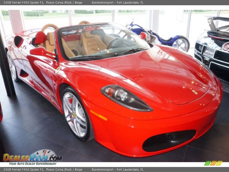 2008 Ferrari F430 Spider F1 Rosso Corsa (Red) / Beige Photo #3