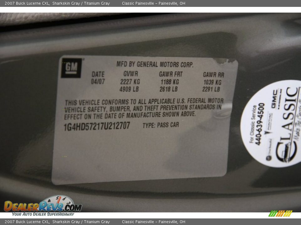 2007 Buick Lucerne CXL Sharkskin Gray / Titanium Gray Photo #13