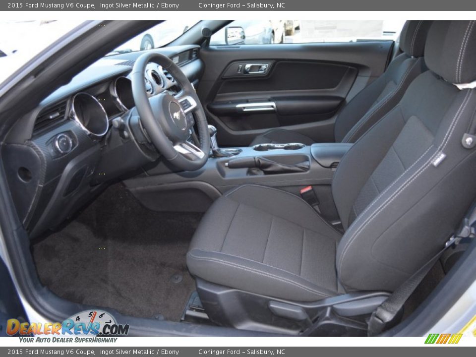 Ebony Interior - 2015 Ford Mustang V6 Coupe Photo #6