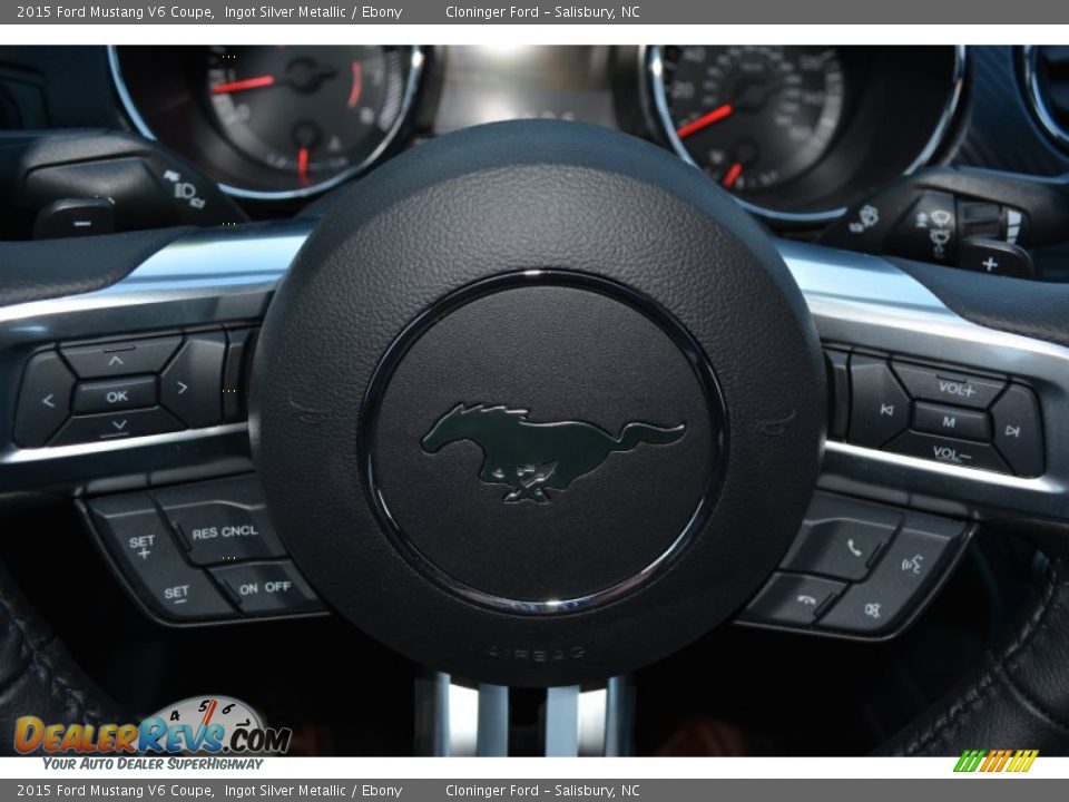 2015 Ford Mustang V6 Coupe Ingot Silver Metallic / Ebony Photo #17