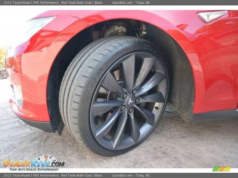 2013 Tesla Model S P85 Performance Red Tesla Multi-Coat / Black Photo #17