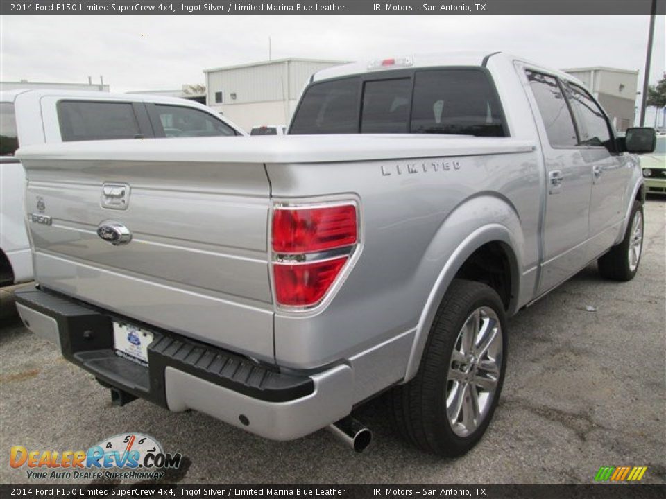 2014 Ford F150 Limited SuperCrew 4x4 Ingot Silver / Limited Marina Blue Leather Photo #2
