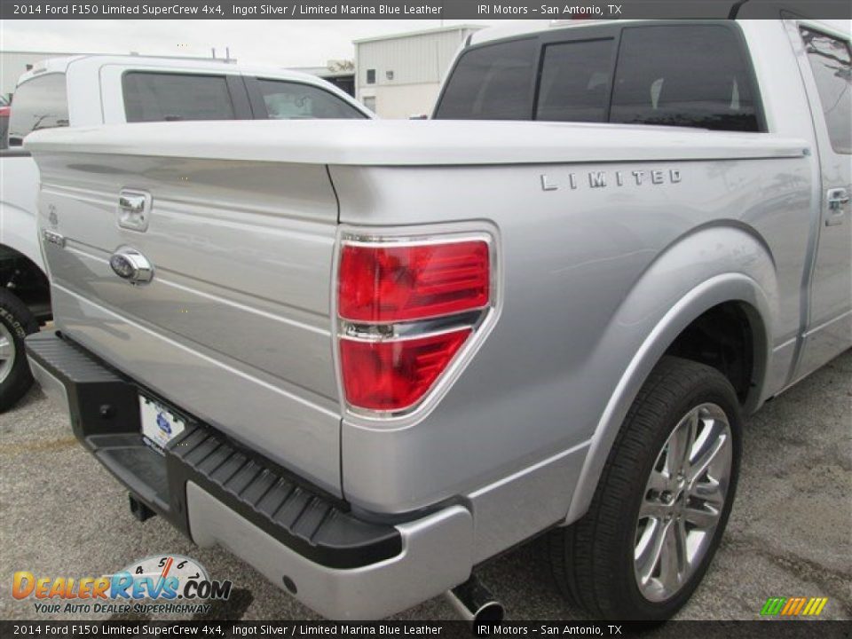 2014 Ford F150 Limited SuperCrew 4x4 Ingot Silver / Limited Marina Blue Leather Photo #3