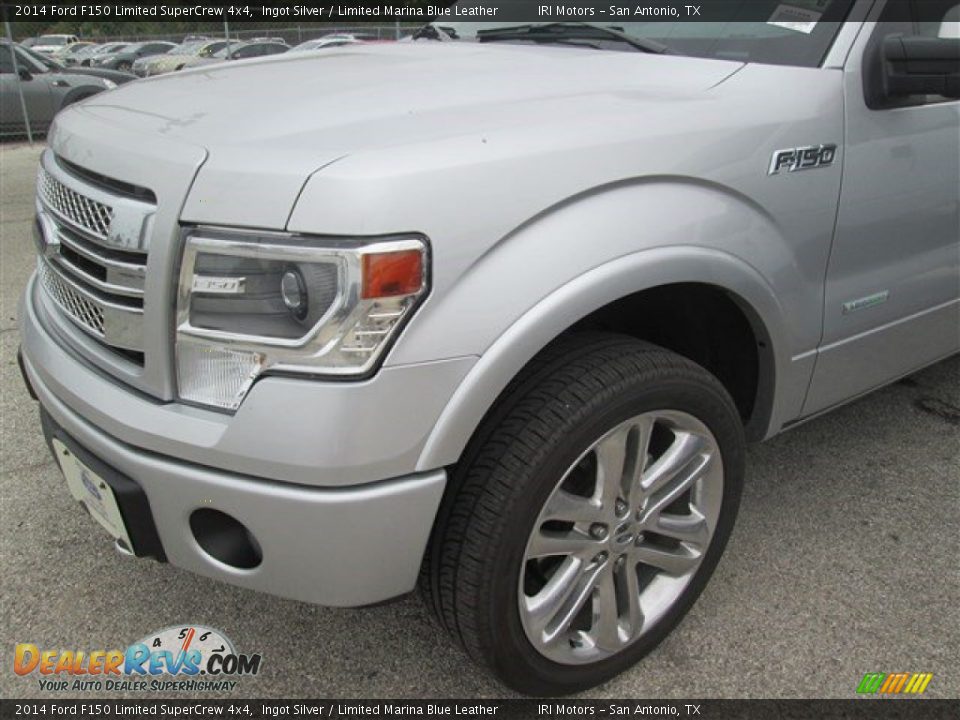2014 Ford F150 Limited SuperCrew 4x4 Ingot Silver / Limited Marina Blue Leather Photo #5
