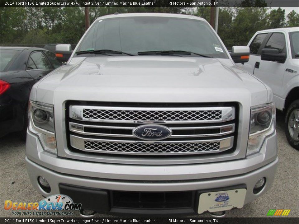 2014 Ford F150 Limited SuperCrew 4x4 Ingot Silver / Limited Marina Blue Leather Photo #7