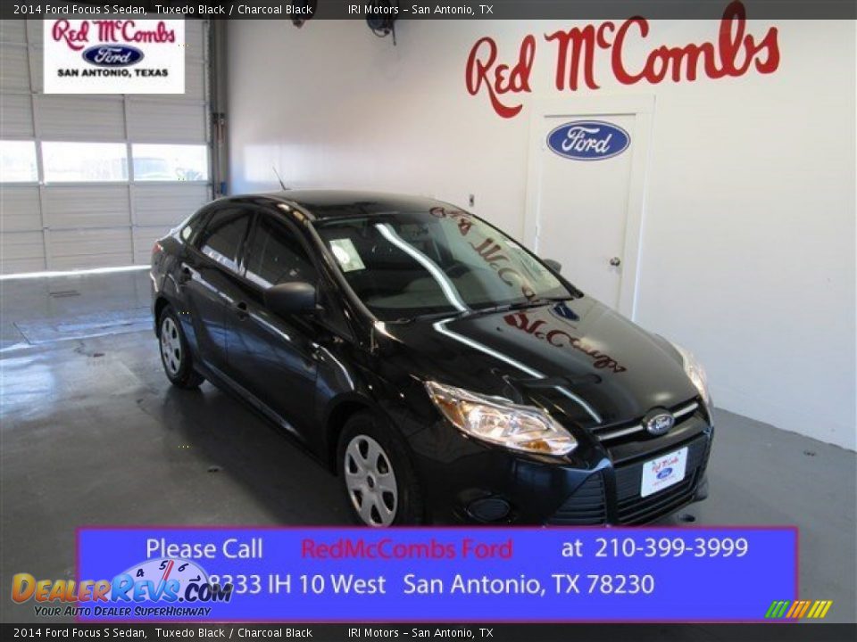 2014 Ford Focus S Sedan Tuxedo Black / Charcoal Black Photo #1