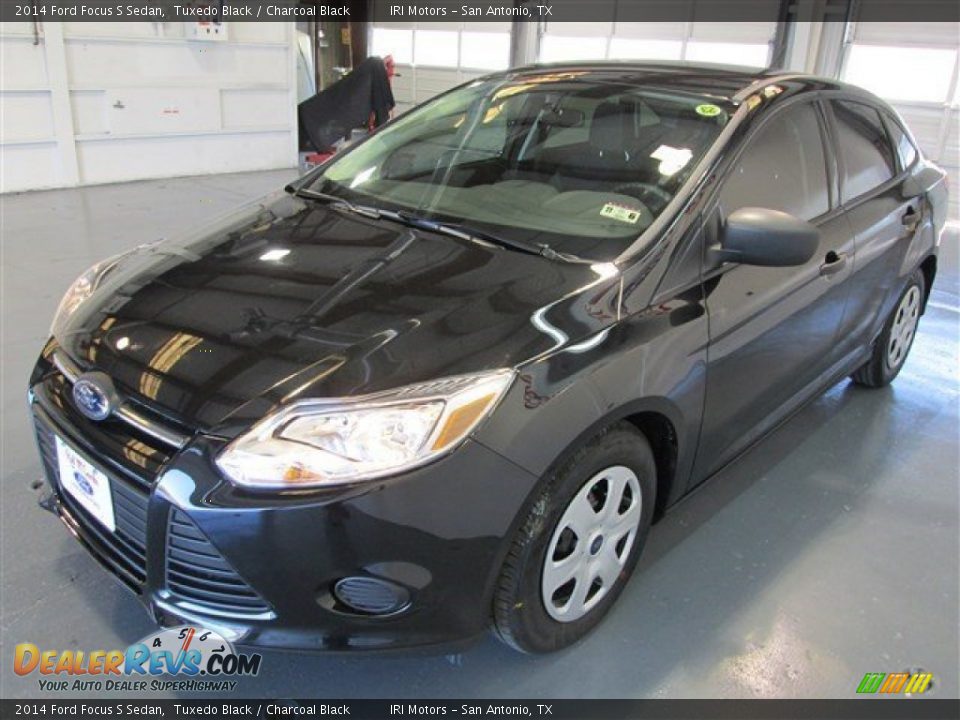 2014 Ford Focus S Sedan Tuxedo Black / Charcoal Black Photo #3