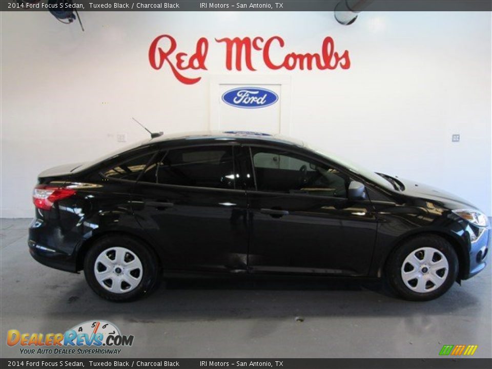 2014 Ford Focus S Sedan Tuxedo Black / Charcoal Black Photo #8