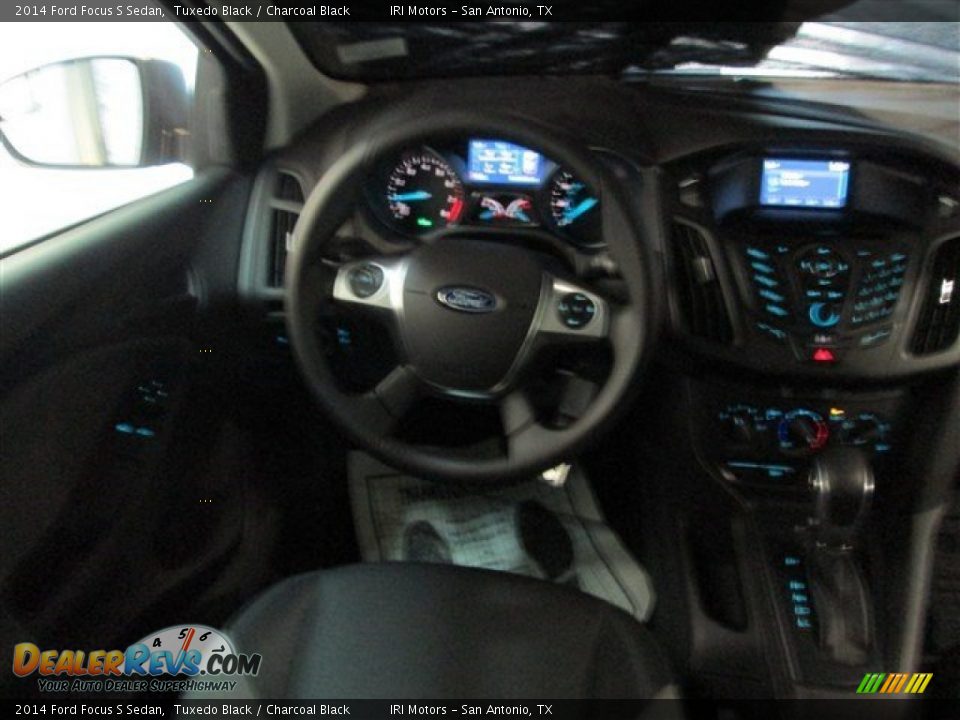 2014 Ford Focus S Sedan Tuxedo Black / Charcoal Black Photo #11