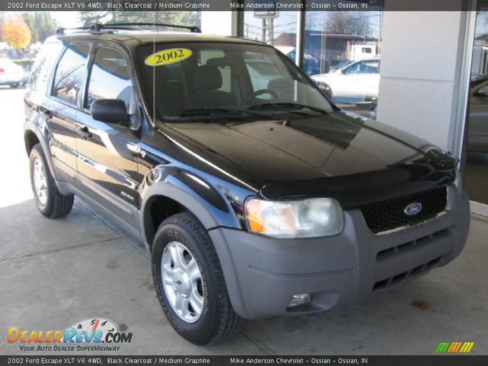 2002 Ford Escape XLT V6 4WD Black Clearcoat / Medium Graphite Photo #1