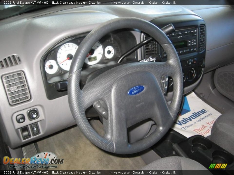 2002 Ford Escape XLT V6 4WD Black Clearcoat / Medium Graphite Photo #6