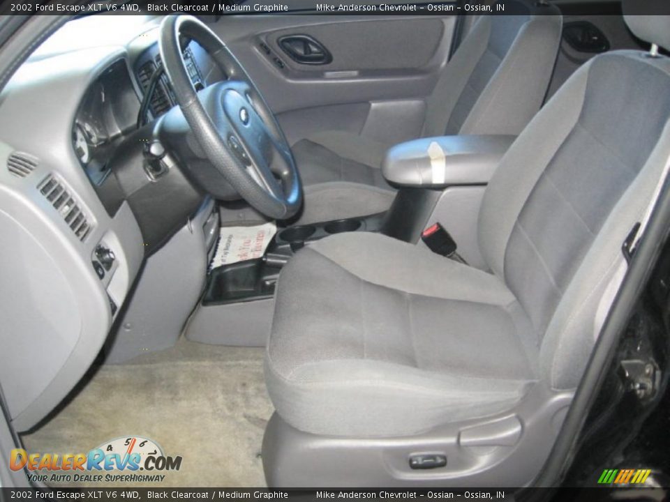 2002 Ford Escape XLT V6 4WD Black Clearcoat / Medium Graphite Photo #8