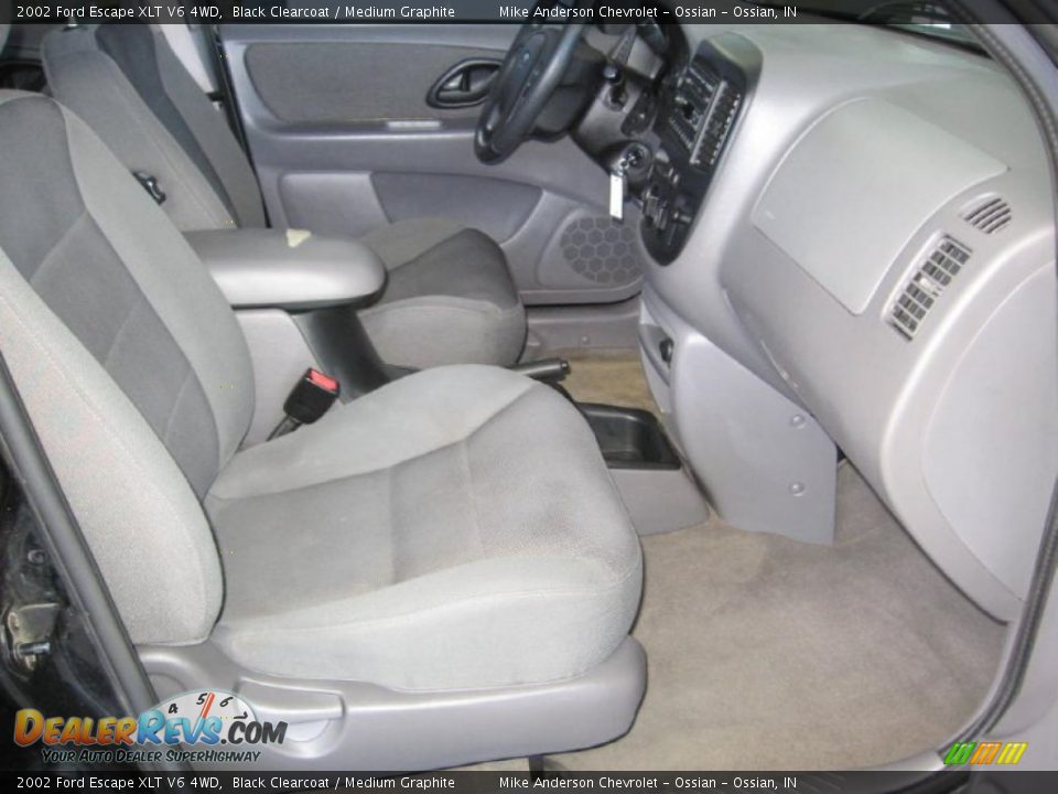 2002 Ford Escape XLT V6 4WD Black Clearcoat / Medium Graphite Photo #9